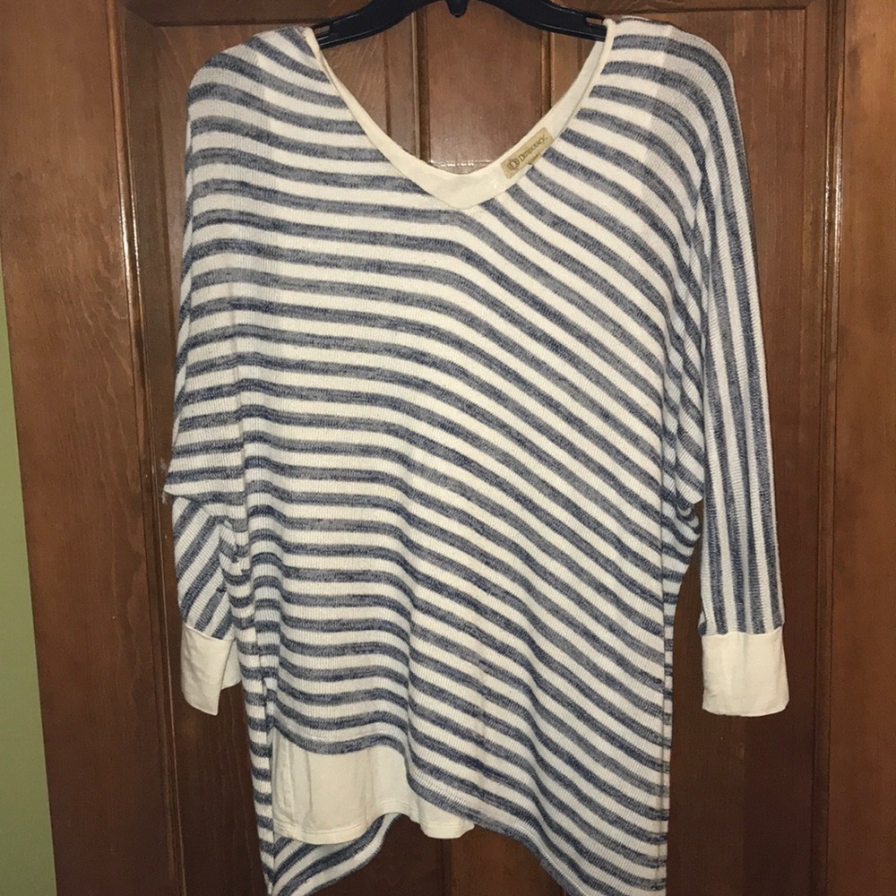 Democracy size large striped lightweight sweater